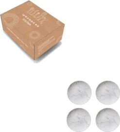 Orange85 Gebaksbordjes - Taart - 4 Stuks - Wit - 19cm - Marmer -Keukengerei Winkel 1088x1200 3