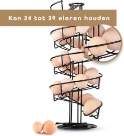 Eiermand – Eierrek – Eierhouder – Eieren – 360° - Zwart - Pasen - 39 Eieren - BAULK® -Keukengerei Winkel 1094x1200