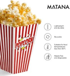 50 Duurzame Popcorn Bakjes (18x10cm) - Popcorn Zakjes Voor Filmavonden, Feestjes - Ook Geschickt Als Snoepbakje Of Feestzakje Voor Kinderen -Keukengerei Winkel 1115x1200 2