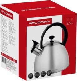 Florina Brillo Fluitketel 2,5L Voor Alle Warmtebronnen - Waterketel - Geborsteld RVS Zilver -Keukengerei Winkel 1139x1200 1