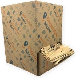 750 Stuks Houten Vork In Dispenser Box - Houten Bestek - Vorken - Bio Vorken - Hout In Dispenserdoos - Dispenser Doos Bestek - Karton Dispenser - Papier Dispenser Box Met Bestek - Cutlery - Biologisch Afbreekbaar - Milieuvriendelijk - FSC - Wegwerp -Keukengerei Winkel 1179x1200 4
