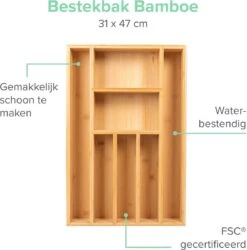 Coninx Bestekbak Bamboe 31CM Breed - Besteklade - Opbergbak - Duurzaam - Voor Laden Vanaf 47cm Diep 13 Coninx Bestekbak Bamboe 31CM Breed - Besteklade - Opbergbak - Duurzaam - Voor Laden Vanaf 47cm Diep -Keukengerei Winkel 1185x1200 5