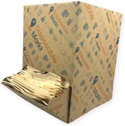 750 Stuks Houten Vork In Dispenser Box - Houten Bestek - Vorken - Bio Vorken - Hout In Dispenserdoos - Dispenser Doos Bestek - Karton Dispenser - Papier Dispenser Box Met Bestek - Cutlery - Biologisch Afbreekbaar - Milieuvriendelijk - FSC - Wegwerp -Keukengerei Winkel 1185x1200 6