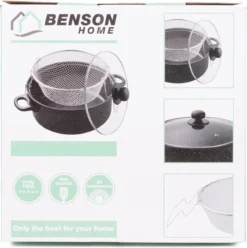 Benson Frituurpan Met Korf - Ø 26 Cm - Carbonstaal Met Marmer Coating -Keukengerei Winkel 1195x1200 1