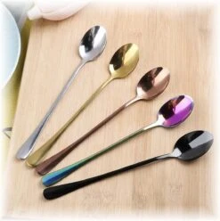 Fako Bijoux® - 6 Lange Lepels - Latte Macchiato - Longdrink - Cocktail - Dessert - IJs - Koffie - Zilver - 6 Stuks - Bewaarzakje -Keukengerei Winkel 1196x1200 18