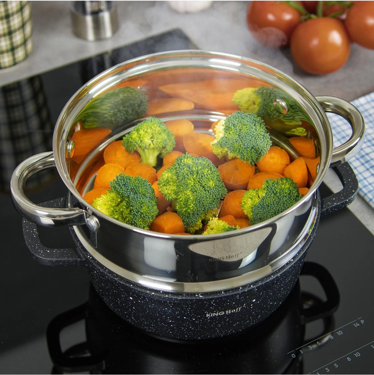 Stoompan INZET Stoominzet Ø 18 Cm Rijststomer Stoompan Groentestomer Vis- En Vleesstomer I Gezond Lekker Zuinig 2 Stoompan INZET Stoominzet Ø 18 Cm Rijststomer Stoompan Groentestomer Vis- En Vleesstomer I Gezond Lekker Zuinig - Afbeelding 2