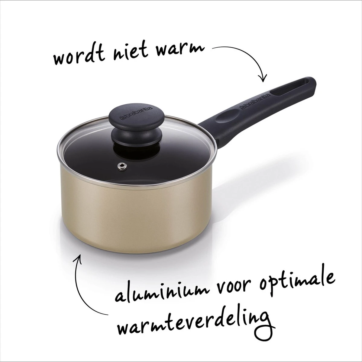 BRABANTIA START 2 COOK Pannenset - 4 Delig - Inductie - Keramische Anti Aanbaklaag - Pfas Vrij 2 BRABANTIA START 2 COOK Pannenset - 4 Delig - Inductie - Keramische Anti Aanbaklaag - Pfas Vrij - Afbeelding 2