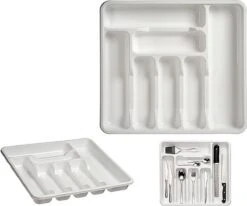 Kunststof Bestekbak/bestekhouder 7-vaks Wit 42 X 39 Cm - Keukenlade/besteklade Inzetbakken -Keukengerei Winkel 1200x1001 3