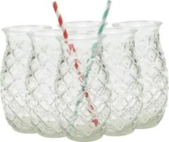 Merkloos Beker - Glas Ananas - 6 Stuks - Zomer - Cocktail -400ml -Keukengerei Winkel 1200x1009 3