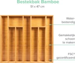 Grote Bestekbak Bamboe 51x47cm | Besteklade Van Coninx | Bestekhouder | Opbergbak | Duurzaam | Voor Laden Van 47cm Diep 14 Grote Bestekbak Bamboe 51x47cm | Besteklade Van Coninx | Bestekhouder | Opbergbak | Duurzaam | Voor Laden Van 47cm Diep -Keukengerei Winkel 1200x1017 6
