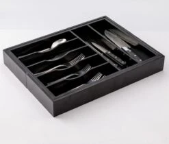 Merkloos Decopatent® Uitschuifbaar Bestekbak - Besteklade - 7 Vaks -> Uitschuifbaar Naar 9 Vakken - Bestekbakken Organizer - Bamboe - Zwart -Keukengerei Winkel 1200x1022 10