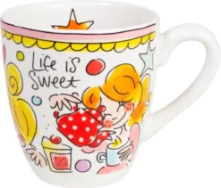 Blond Amsterdam Even Bijkletsen Mini Mok - Roze Rand -Keukengerei Winkel 1200x1023 5