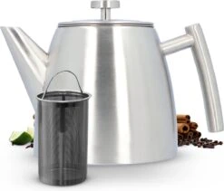Vaja® Theepot Camille Met Filter - Zilver - 1.0L - RVS Dubbelwandig - Theekan -Keukengerei Winkel 1200x1027 5