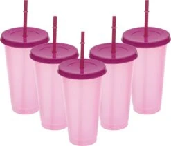 Herbruikbare Bekers Met Rietje En Deksel Van Plastic – Starbucks Design – Drinkbekers Met Rietje – Kleur Veranderende Beker – 5 Pack -Keukengerei Winkel 1200x1031 2