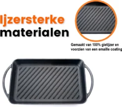 Kicinn Grillplaat - Gietijzer - Geëmailleerd - Incl. Accessoires - Ø 33 X 21.8 Cm (LxB) -Keukengerei Winkel 1200x1050