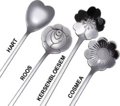 Fako Bijoux® - 4 Lange Lepels Bloem Motief - Latte Macchiato - Longdrink - Cocktail - Dessert - IJs - Koffie - Zilver - 4 Stuks - Bewaarzakje -Keukengerei Winkel 1200x1063 8