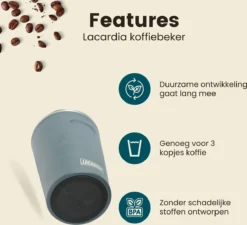 LaCardia Koffiebeker To Go Premium Blauw – Thermosbeker – Theebeker – 380ML – Herbruikbaar -Keukengerei Winkel 1200x1095 1