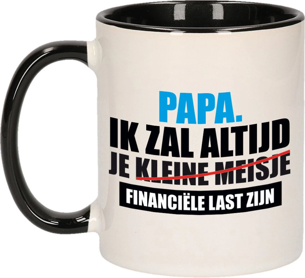 Papa Financiele Last Cadeau Beker / Mok - Zwart Met Wit - Verjaardag / Vaderdag 1 Papa Financiele Last Cadeau Beker / Mok - Zwart Met Wit - Verjaardag / Vaderdag