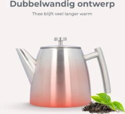 Vaja® Theepot Camille Met Filter - Zilver - 1.0L - RVS Dubbelwandig - Theekan -Keukengerei Winkel 1200x1099 6