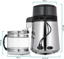 Destilleerketel - Destilleerapparaat - Water Destilleren - RVS Destilleerder - Compleet Pakket - Incl 3 Koolstoffilters En Gratis Schoonmaakmiddel - Zwart - Glazen Waterkan -Keukengerei Winkel 1200x1109 1