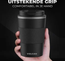 Volcan RVS Koffiebeker To Go Met Sleeve - Thermosbeker - Theebeker - Coffee - Zwart -Keukengerei Winkel 1200x1125 1