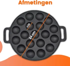 Kicinn Poffertjespan - Poffertjesmaker - Poffertjespan Inductie - Ø 24 Cm - 19 Poffertjes - Inclusief Handvaten -Keukengerei Winkel 1200x1127 2