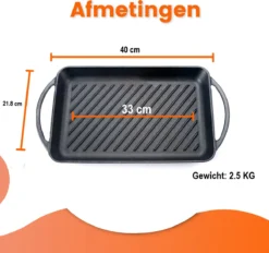 Kicinn Grillplaat - Gietijzer - Geëmailleerd - Incl. Accessoires - Ø 33 X 21.8 Cm (LxB) -Keukengerei Winkel 1200x1127 4