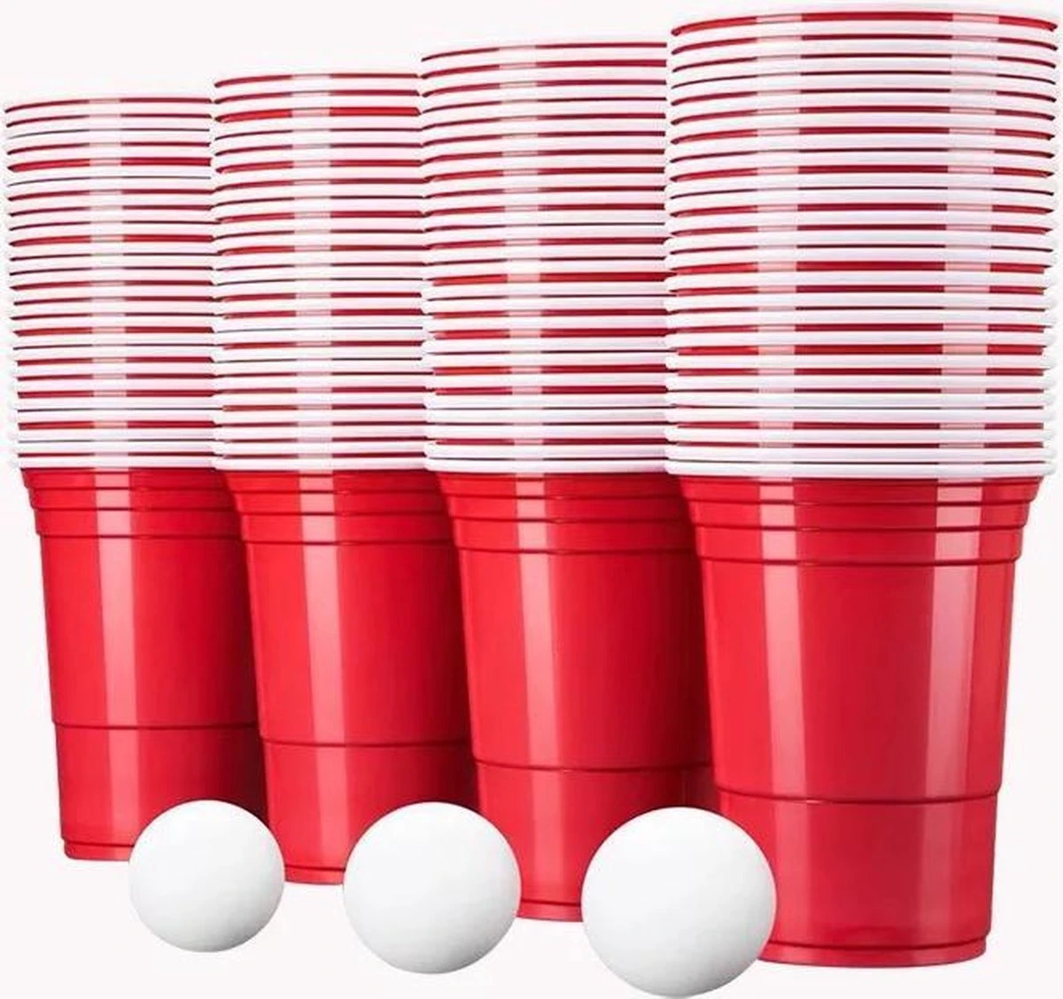 Merkloos Beerpong - 50 Stuk(s) - Red Cups Inc. 3 Ballen - Beerpong Drankspel - Plastic Bekers - Beer Pong 1 Merkloos Beerpong - 50 Stuk(s) - Red Cups Inc. 3 Ballen - Beerpong Drankspel - Plastic Bekers - Beer Pong