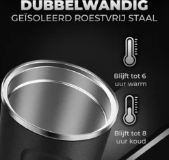 Volcan RVS Koffiebeker To Go Met Sleeve - Thermosbeker - Theebeker - Coffee - Zwart -Keukengerei Winkel 1200x1139 3