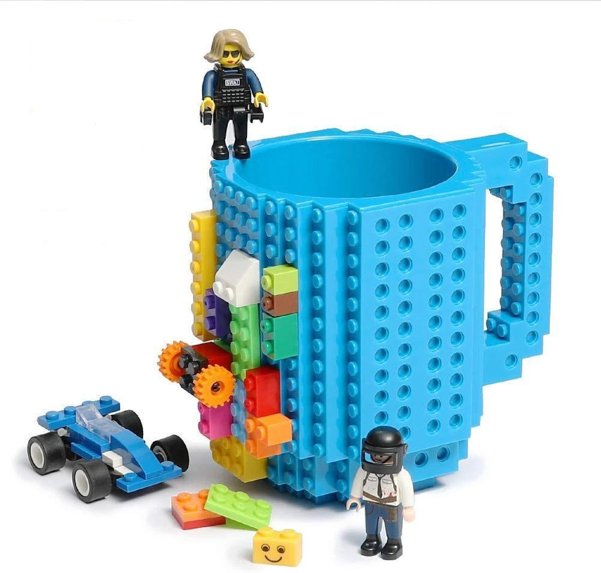 Merkloos Build On Brick Mug - Licht Blauw - 350 Ml - Bouw Je Eigen Mok Met Bouwsteentjes - BPA Vrije Drinkbeker Cadeau Voor Kinderen Of Volwassenen - Koffie Thee Limonade Of Andere Dranken - Pennenbeker - Creatief Accessoire Voor Op Bureau -HnD 1 Merkloos Build On Brick Mug - Licht Blauw - 350 Ml - Bouw Je Eigen Mok Met Bouwsteentjes - BPA Vrije Drinkbeker Cadeau Voor Kinderen Of Volwassenen - Koffie Thee Limonade Of Andere Dranken - Pennenbeker - Creatief Accessoire Voor Op Bureau -HnD