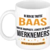 Ik Ben De Trotse Baas Van De Grappigste, Leukste En Beste Werknemers Koffiemok / Theebeker - Wit - 300 Ml
