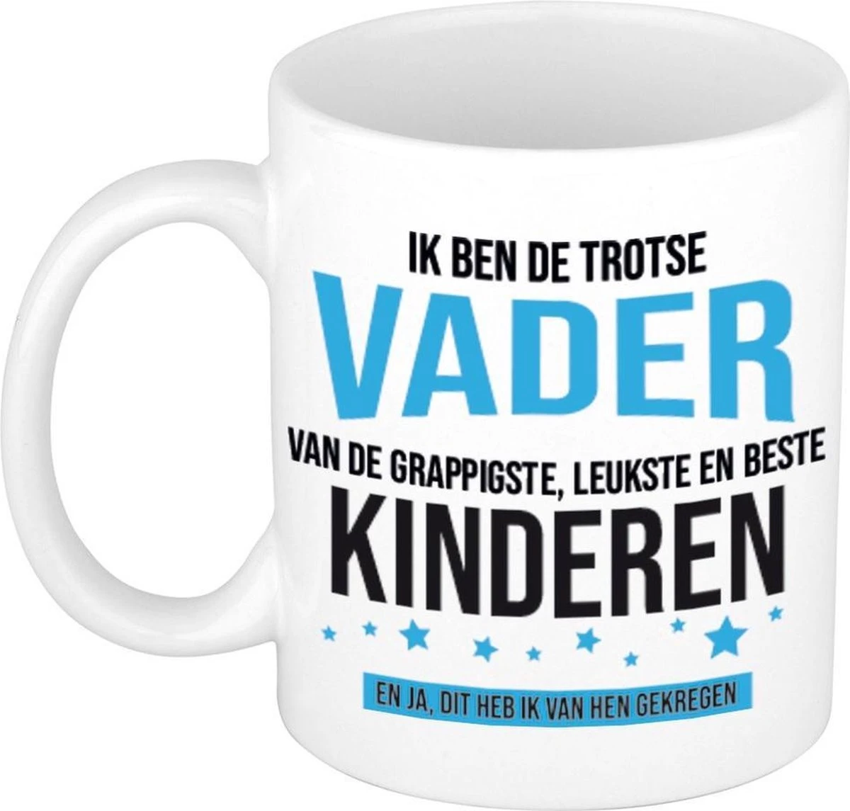 Ik Ben De Trotse Vader Van De Grappigste, Leukste En Beste Kinderen Koffiemok / Theebeker - Wit - 300 Ml - Blauwe En Zwarte Letters - Verjaardag / Vaderdag - Cadeau / Bedankje Voor Papa 1 Ik Ben De Trotse Vader Van De Grappigste, Leukste En Beste Kinderen Koffiemok / Theebeker - Wit - 300 Ml - Blauwe En Zwarte Letters - Verjaardag / Vaderdag - Cadeau / Bedankje Voor Papa