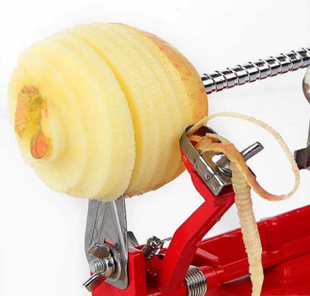 3-In-1 Appelmachine Rood - Appelboor, Appelschiller En Appelsnijder - Fruitsnijder - Groentesnijder - Klokhuis Verwijderaar - Fruitmachine - Keukenapparaat 3 3-In-1 Appelmachine Rood - Appelboor, Appelschiller En Appelsnijder - Fruitsnijder - Groentesnijder - Klokhuis Verwijderaar - Fruitmachine - Keukenapparaat - Afbeelding 3