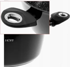 Pannenset - Kookpan - Inductie - 15 Delig Marmeren Coating - Zwart -Keukengerei Winkel 1200x1152