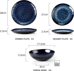 Serviesset 8 Personen - 24 Delig - Handgemaakt - Blauw -Keukengerei Winkel 1200x1165 3