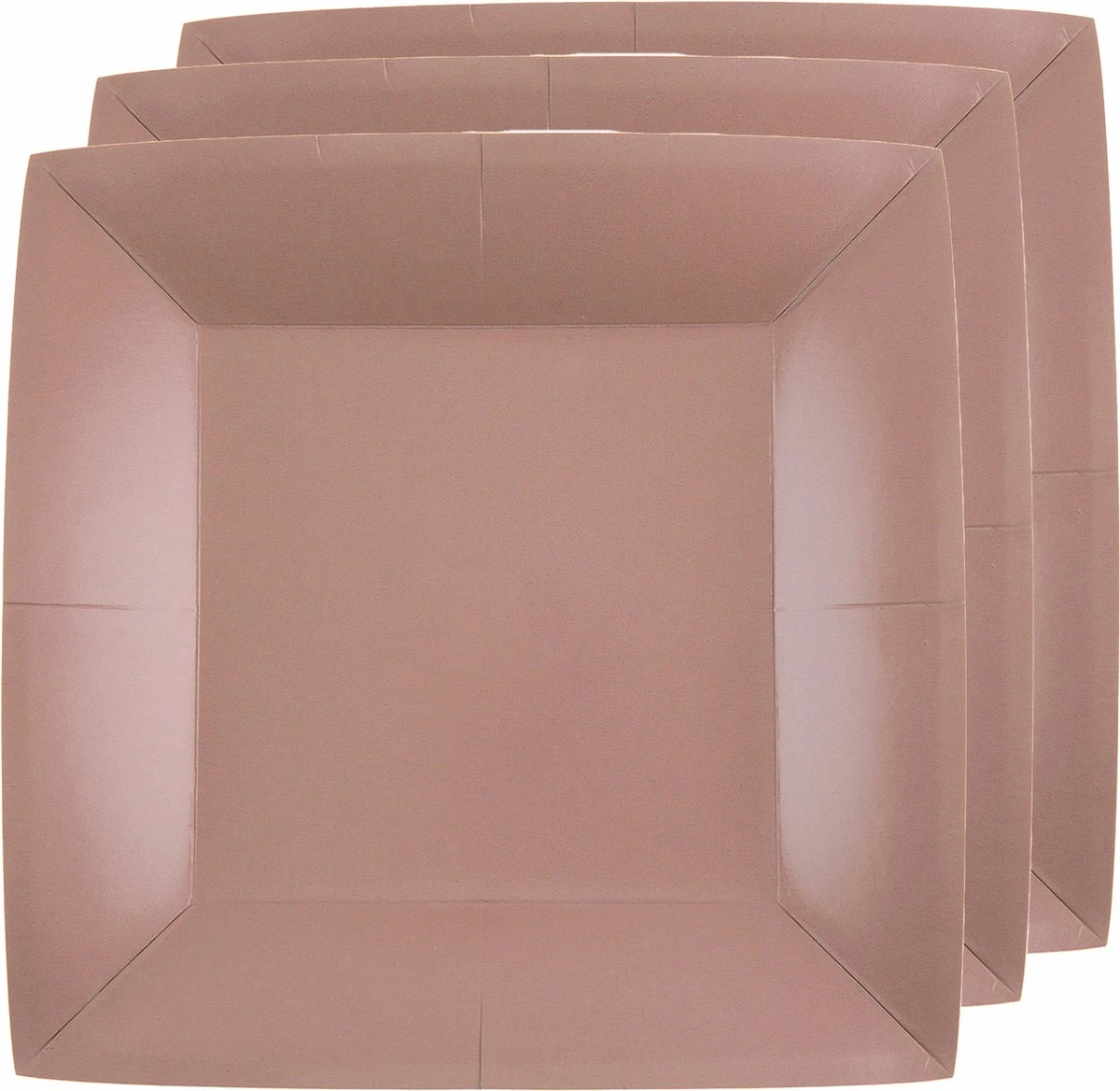 Santex Feest Ontbijt/gebak Bordjes - 20x Stuks - Papier/karton Vierkant - Rose Goud - 18cm 1 Santex Feest Ontbijt/gebak Bordjes - 20x Stuks - Papier/karton Vierkant - Rose Goud - 18cm
