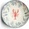 Riviera Maison Serveerschaal Keramiek, Ronde Kom Voor Salades, Fruit, Snacks - First Catch Bowl - Blauw - Keramiek - Maat M