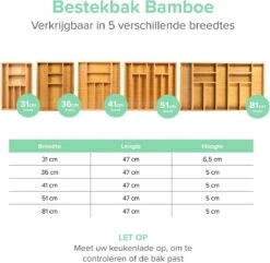 Coninx Bestekbak Bamboe 31CM Breed - Besteklade - Opbergbak - Duurzaam - Voor Laden Vanaf 47cm Diep 11 Coninx Bestekbak Bamboe 31CM Breed - Besteklade - Opbergbak - Duurzaam - Voor Laden Vanaf 47cm Diep -Keukengerei Winkel 1200x1171 13