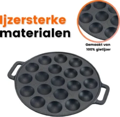Kicinn Poffertjespan - Poffertjesmaker - Poffertjespan Inductie - Ø 24 Cm - 19 Poffertjes - Inclusief Handvaten -Keukengerei Winkel 1200x1177 2