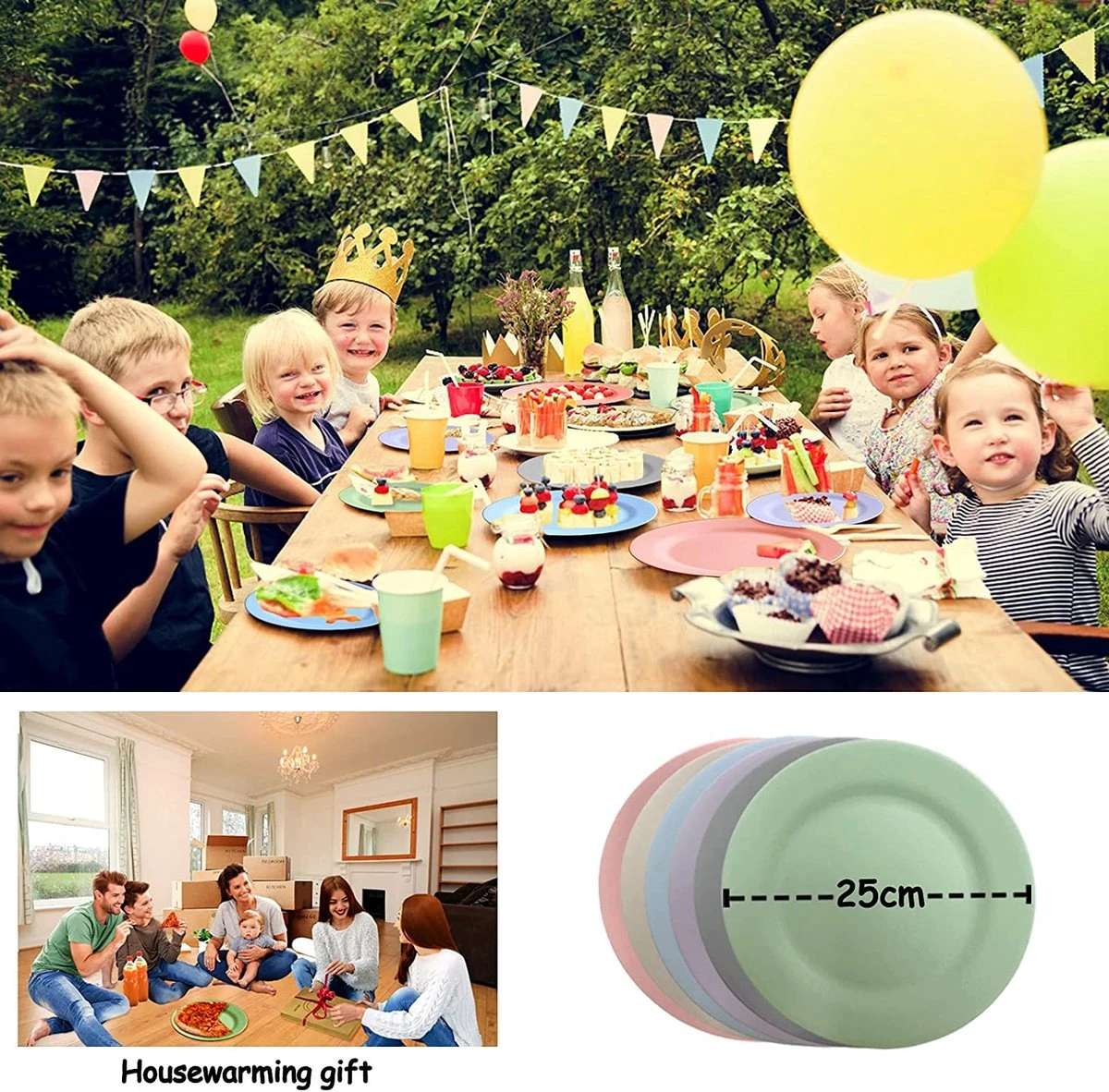 Onbreekbare Borden Van 25 Cm, 6-delige Set, Herbruikbare Platte Borden Met Luffas-afwasborstels, Eetborden, Kunststof, Licht Voor Feestjes, Kamperen, BBQ/pizza, Magnetronbestendig, Vaatwasmachinebestendig, BPA-vrij (veelkleurig) 3 Onbreekbare Borden Van 25 Cm, 6-delige Set, Herbruikbare Platte Borden Met Luffas-afwasborstels, Eetborden, Kunststof, Licht Voor Feestjes, Kamperen, BBQ/pizza, Magnetronbestendig, Vaatwasmachinebestendig, BPA-vrij (veelkleurig) - Afbeelding 3