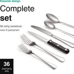 Vivid Green Bestekset (36-delig) - Bestek Set 6 Persoons - Lepels, Messen, Vorken En Steakmessen - Vaatwasserbestendig - RVS -Keukengerei Winkel 1200x1184 8