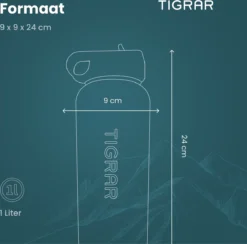 Tigrar - Waterfles - Drinkfles - Thermosfles 1 Liter Dubbelwandig - RVS - (Staal) Blauw - Incl. Extra Dop 3 Rietjes En Reiniger -Keukengerei Winkel 1200x1186