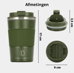 Castagnola Design RVS Koffiebeker To Go - Groen - 380ml - Thermosbeker - Theebeker -Keukengerei Winkel 1200x1191 8