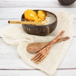 Ecowize Coconut Bowls (Set Van 3) - Kokosnoot Kom & Schaal - Met 3 Lepels, 3 Vorken En 8 Bamboe Rietjes - Zero Waste & Herbruikbaar - Duurzaam Cadeau -Keukengerei Winkel 1200x1198 47