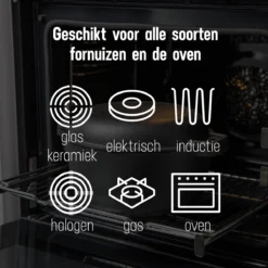 Daumonet Ducasse Gietijzeren Double Use Braadpan - Combi Sudderpan Zwart - 2-in-1 Bak- En Braadpan - PFAS & PFOA Vrij - Rond - Ø 26 Cm - 4,4 Liter - Emaille - Alle Warmtebronnen - Elektrisch - Gas - Halogeen - Inductie - Keramisch -Keukengerei Winkel 1200x1199 7