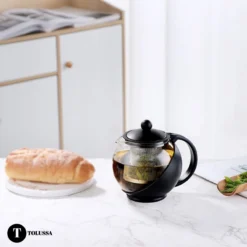 Tolussa Premium Theepot Glas Met Filter - 1.25L - Zwart - Isolerend - Lekt Niet -Keukengerei Winkel 1200x1200 1037
