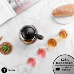 Tolussa Premium Theepot Glas Met Filter - 1.25L - Zwart - Isolerend - Lekt Niet -Keukengerei Winkel 1200x1200 1040