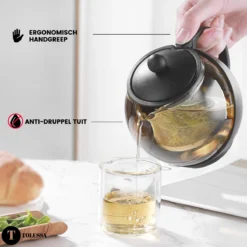 Tolussa Premium Theepot Glas Met Filter - 1.25L - Zwart - Isolerend - Lekt Niet -Keukengerei Winkel 1200x1200 1041