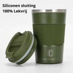 Castagnola Design RVS Koffiebeker To Go - Groen - 380ml - Thermosbeker - Theebeker -Keukengerei Winkel 1200x1200 1108