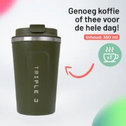 Triple J® Koffiebeker To Go - Thermosbeker - BPA & Lekvrij - 380ml - Groen -Keukengerei Winkel 1200x1200 1126